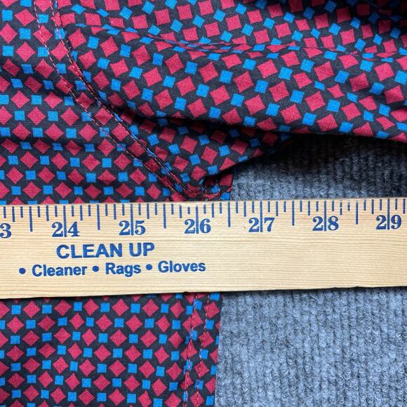 Roper Button Down Western Shirt Men's XL Red/Blue Geometric AOP Long Sleeve - Picture 6 of 10